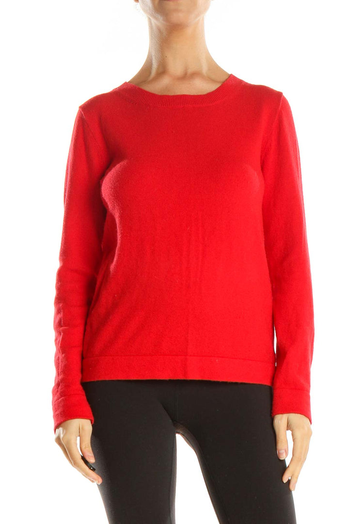 Red Solid Classic Sweater