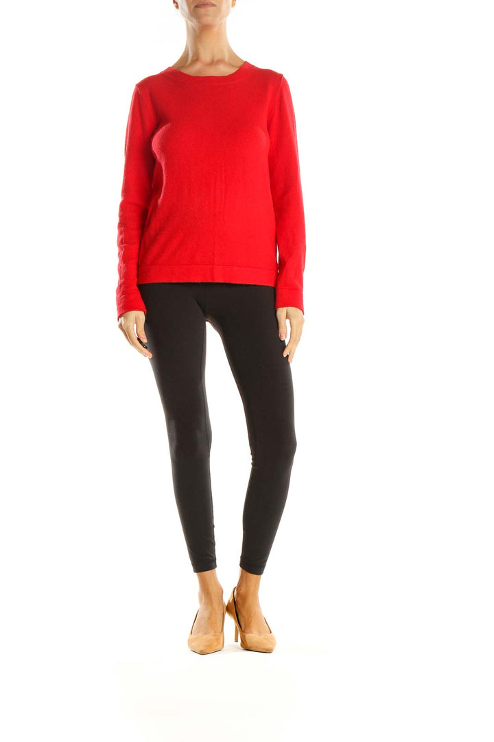 Red Solid Classic Sweater