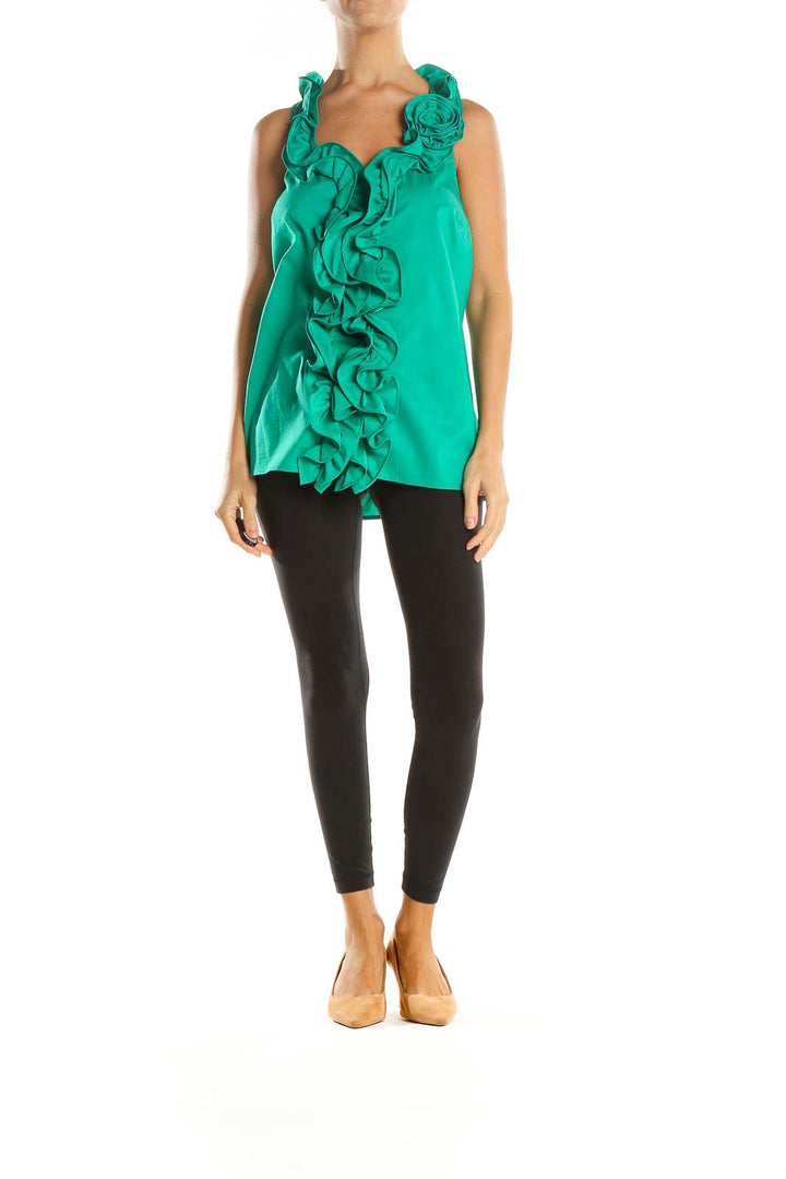 Green Solid Brunch Blouse