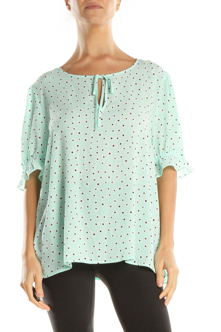 Green Polka Dot All Day Wear Blouse