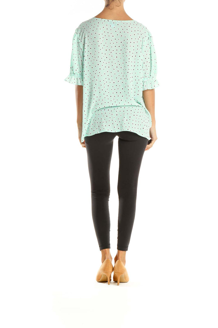 Green Polka Dot All Day Wear Blouse