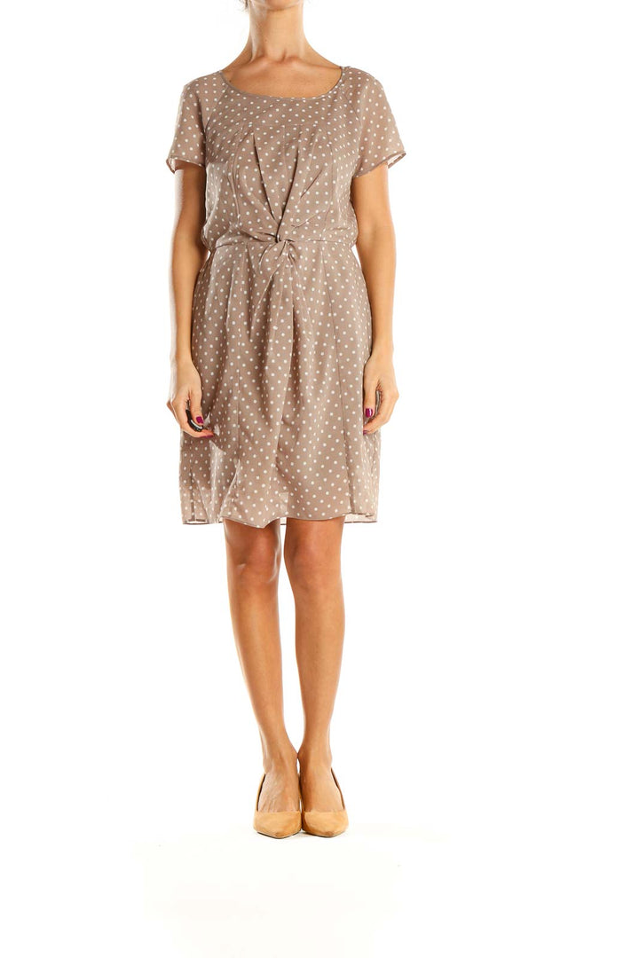 Brown Polka Dot Day Fit & Flare Dress