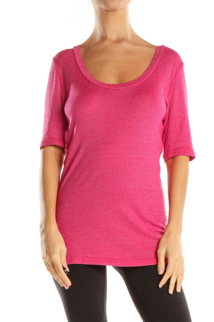 Pink Solid All Day Wear T-Shirt