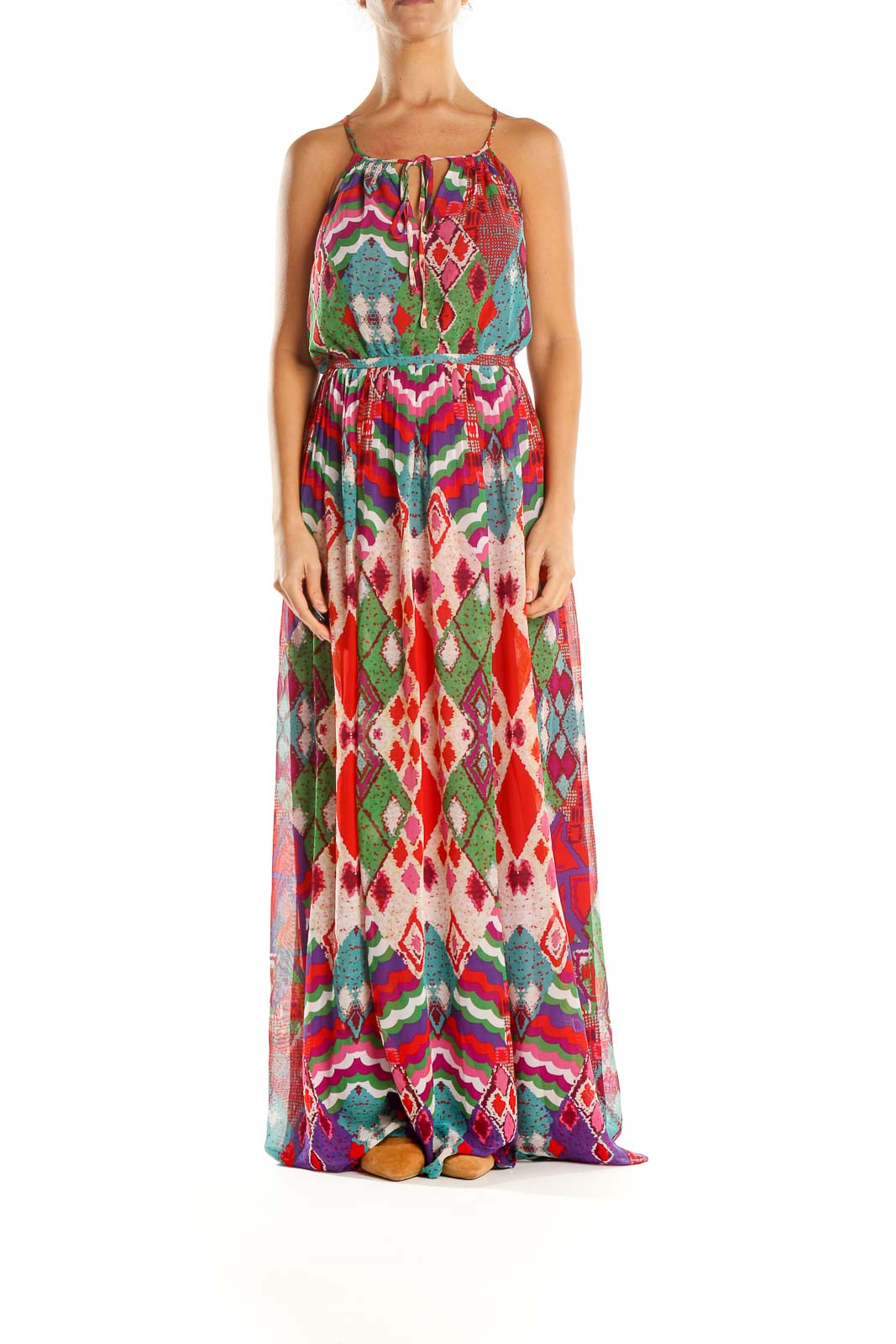 Green Bohemian Column Dress