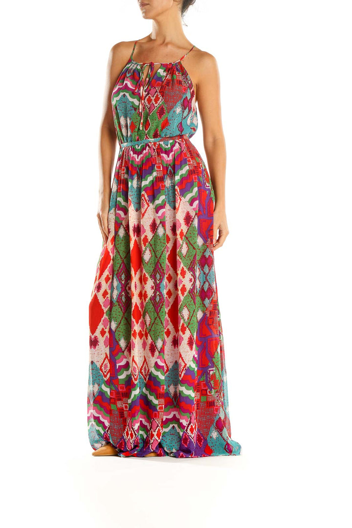 Green Bohemian Column Dress