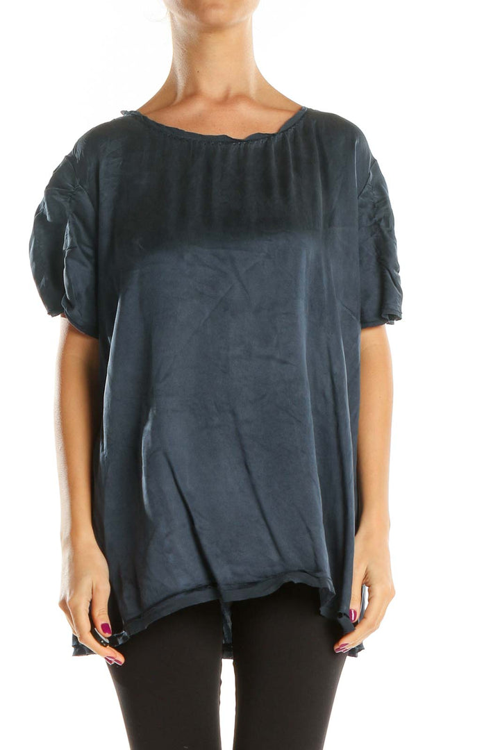 Blue Solid All Day Wear Blouse