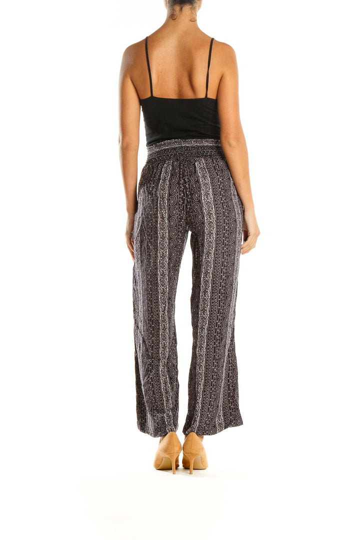 Purple Printed Bohemian Palazzo Pants