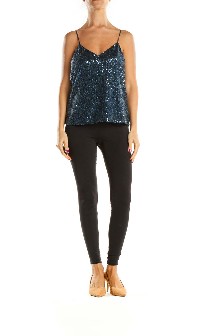 Blue Sequin Chic Top