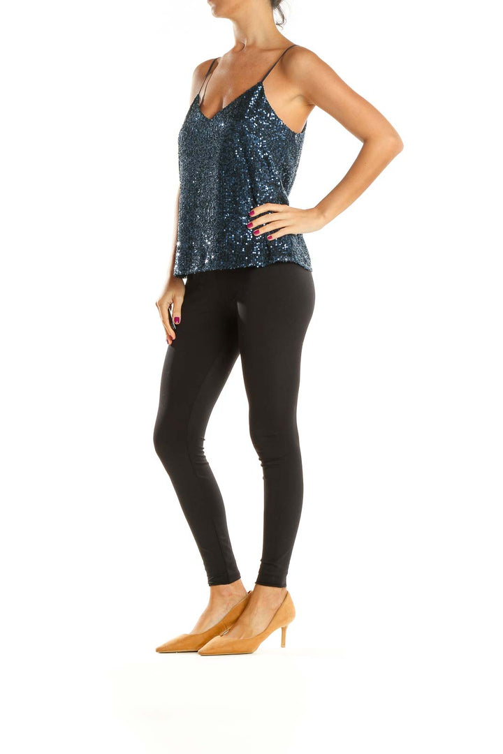 Blue Sequin Chic Top