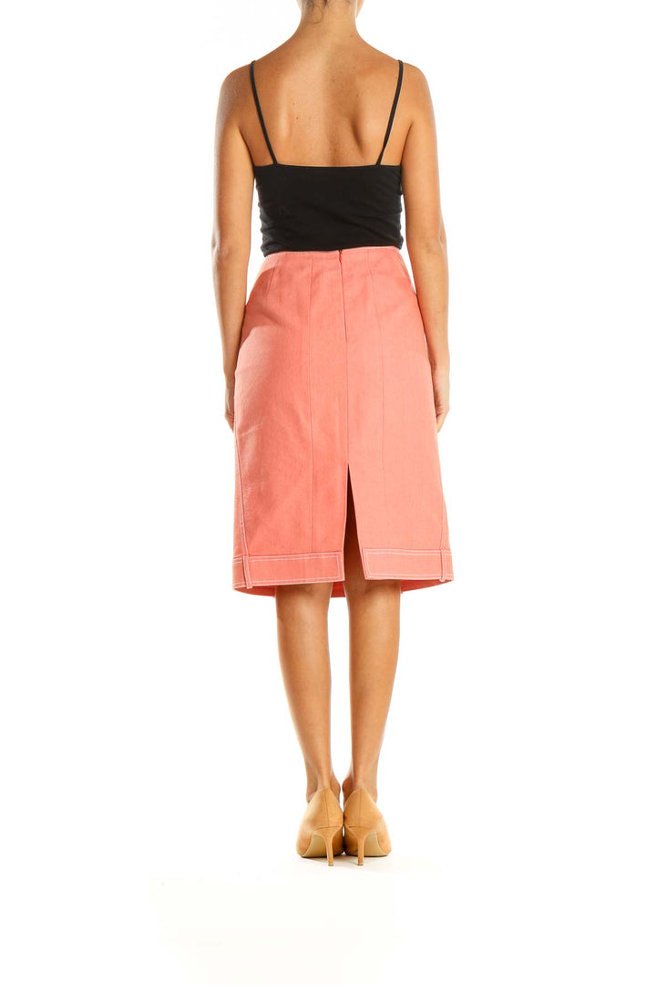 Pink Solid Brunch A-Line Skirt