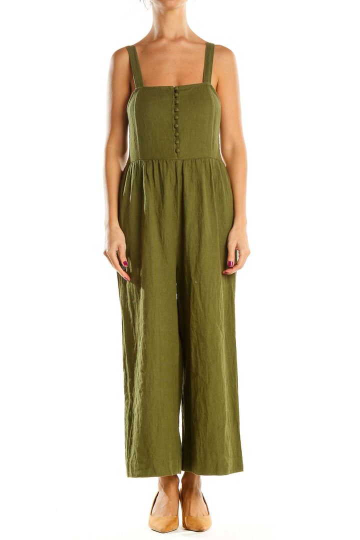 Green Solid Jumpsuit