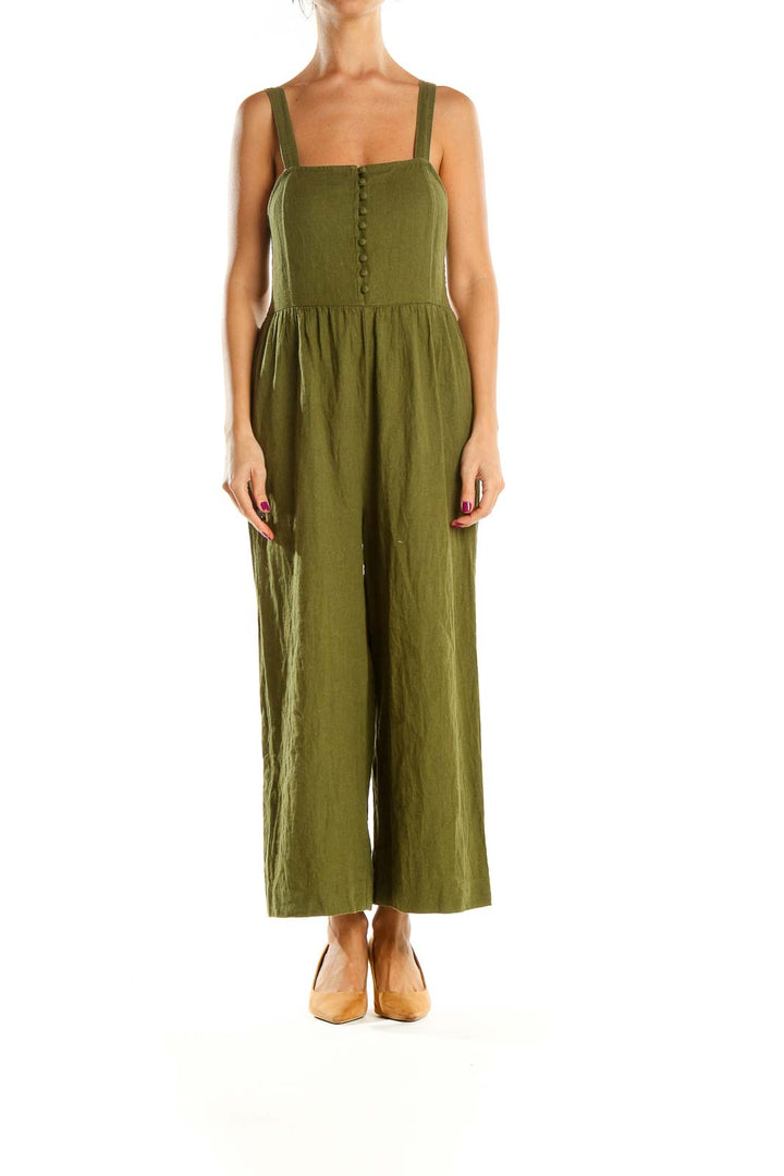 Green Solid Jumpsuit