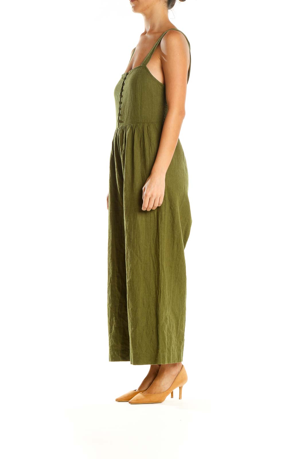 Green Solid Jumpsuit