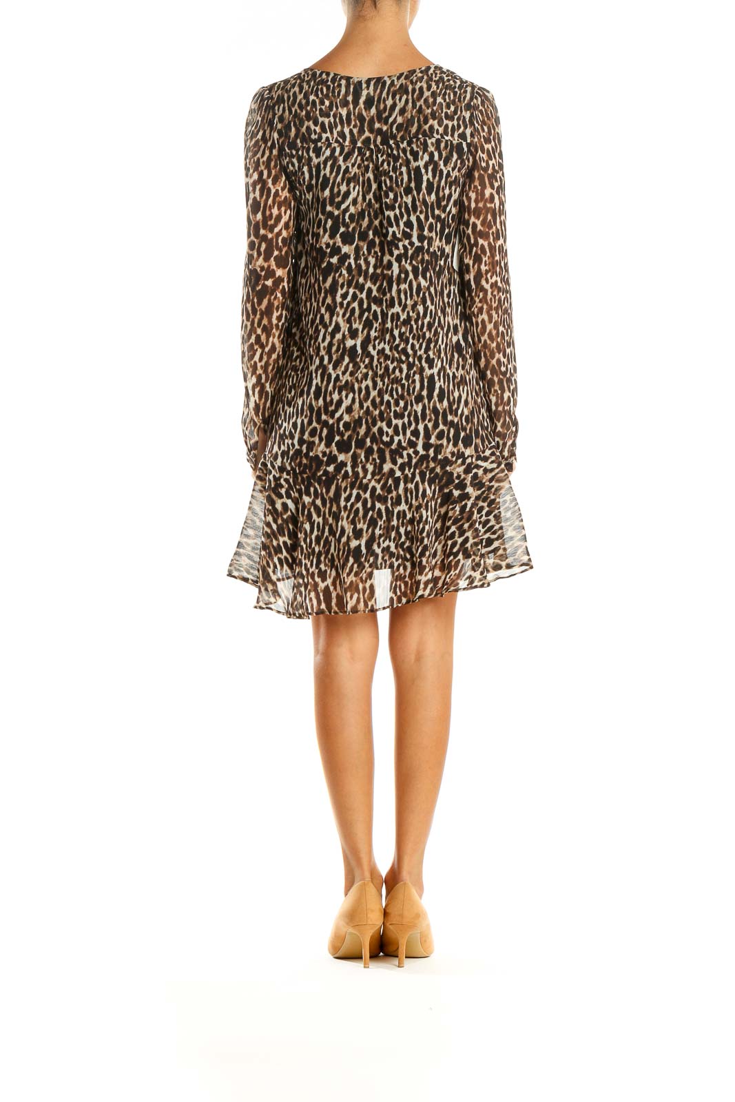 Black Animal Print Day Shift Dress