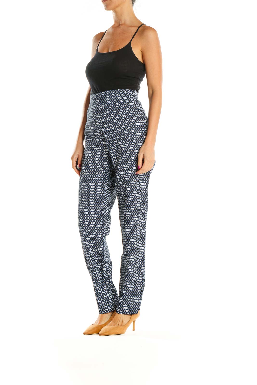 Blue Printed All Day Wear Trousers