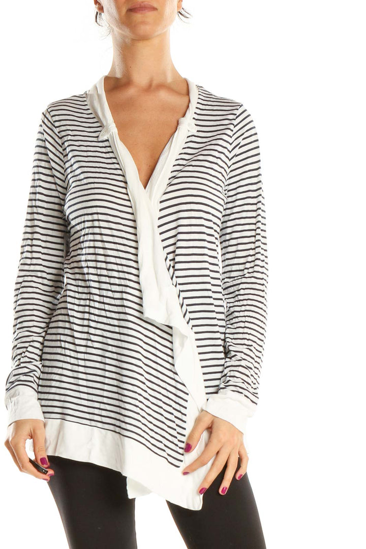 White Striped All Day Wear Blouse