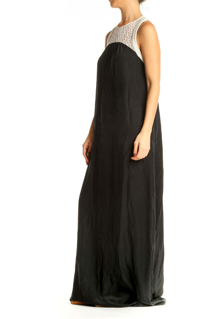 Black Solid Column Dress