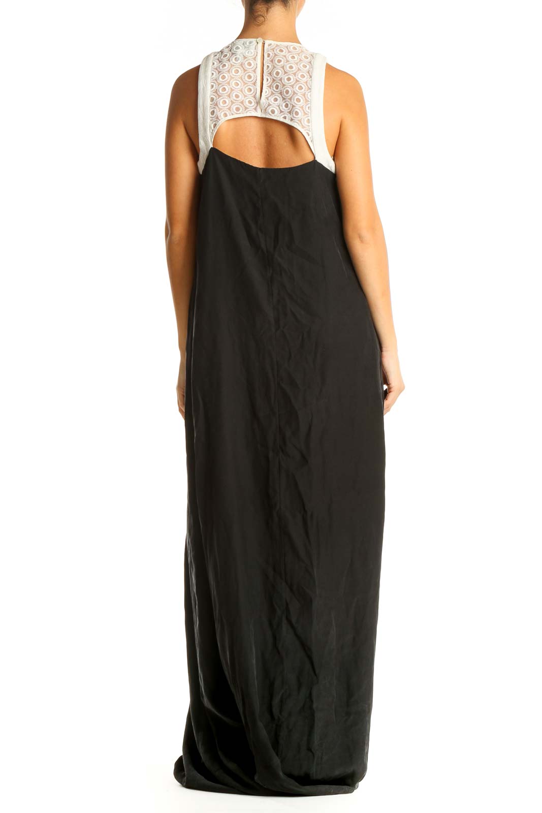 Black Solid Column Dress