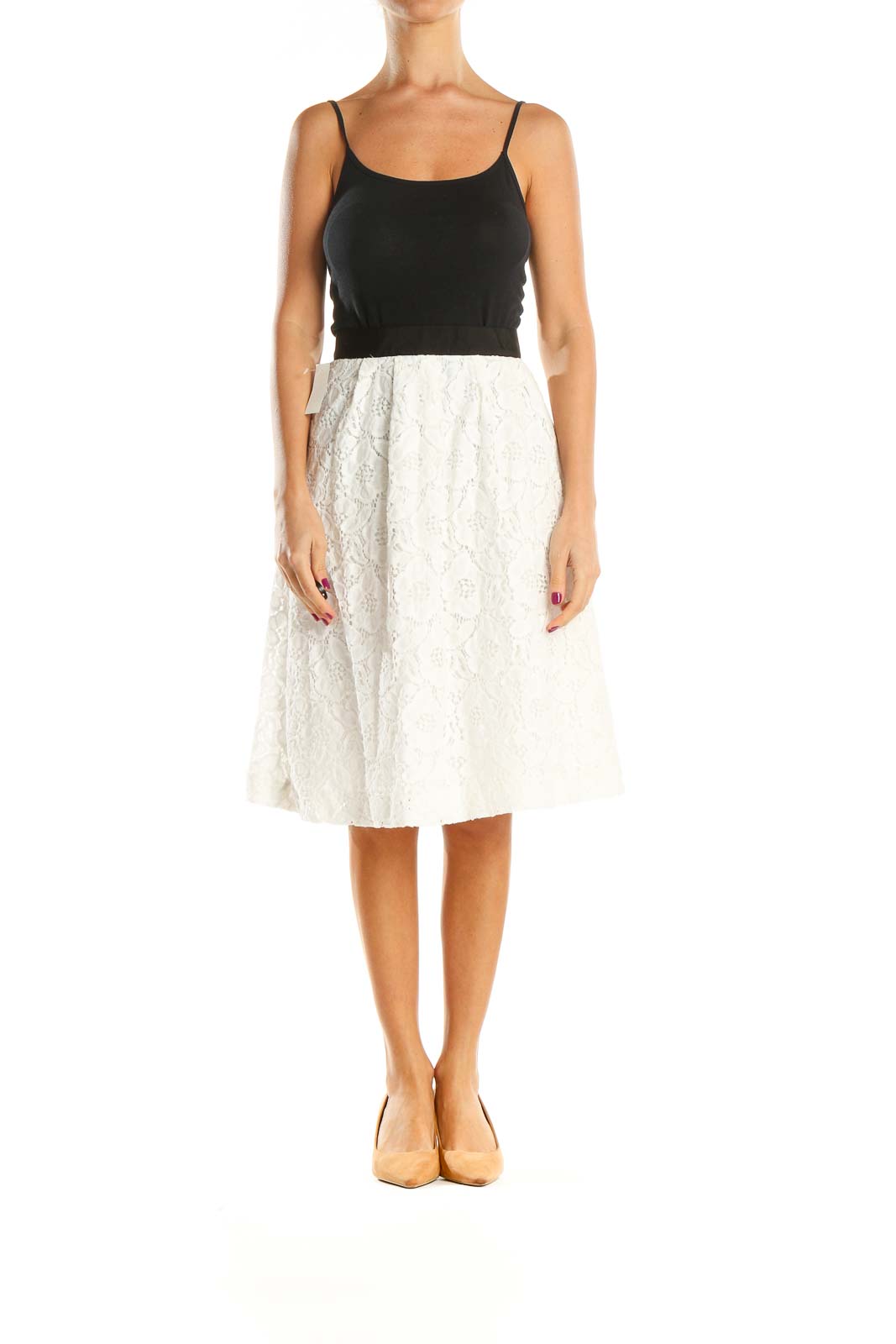 White Lace Chic A-Line Skirt