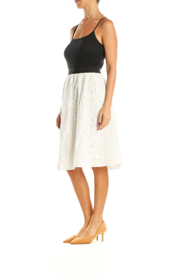 White Lace Chic A-Line Skirt