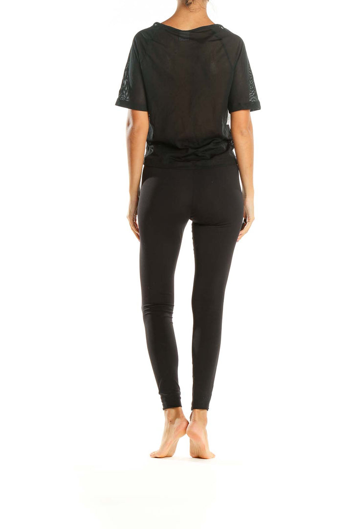 Black Textured Activewear T-Shirt