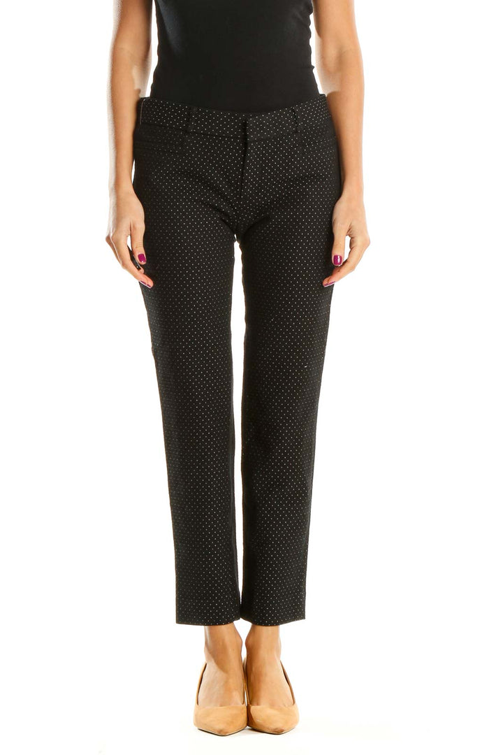 Black Polka Dot Casual Trousers