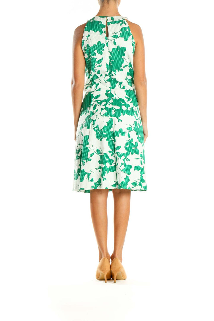 Green Floral Print Day Fit & Flare Dress