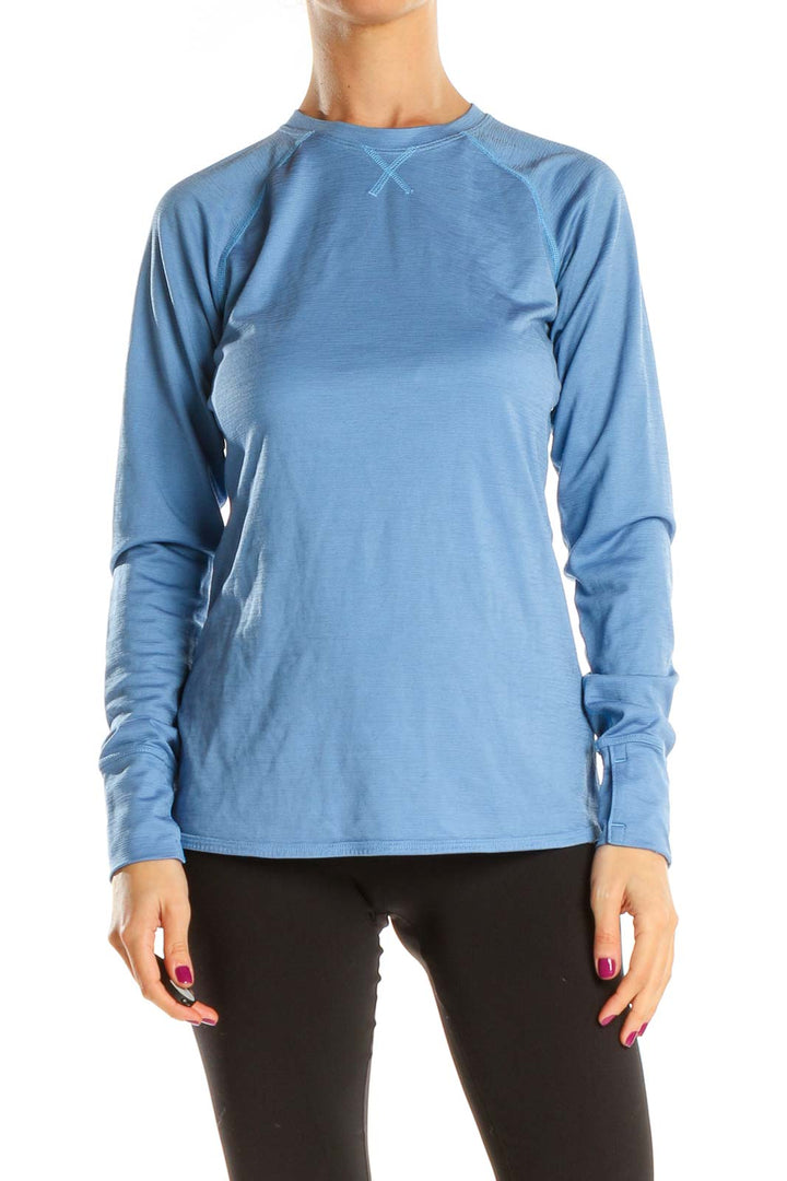 Blue Solid Activewear T-Shirt