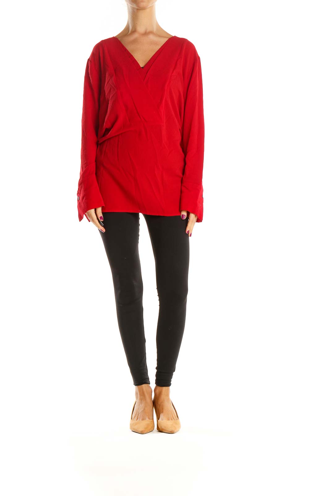 Red Solid All Day Wear Blouse