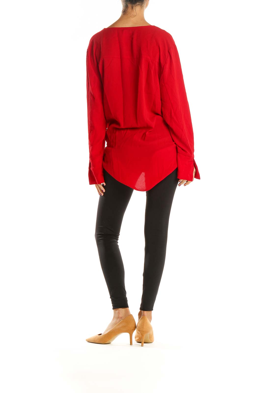 Red Solid All Day Wear Blouse