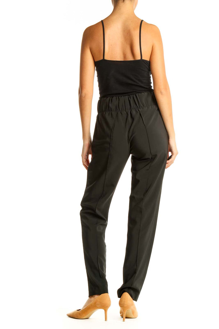 Black Textured All Day Wear Trousers