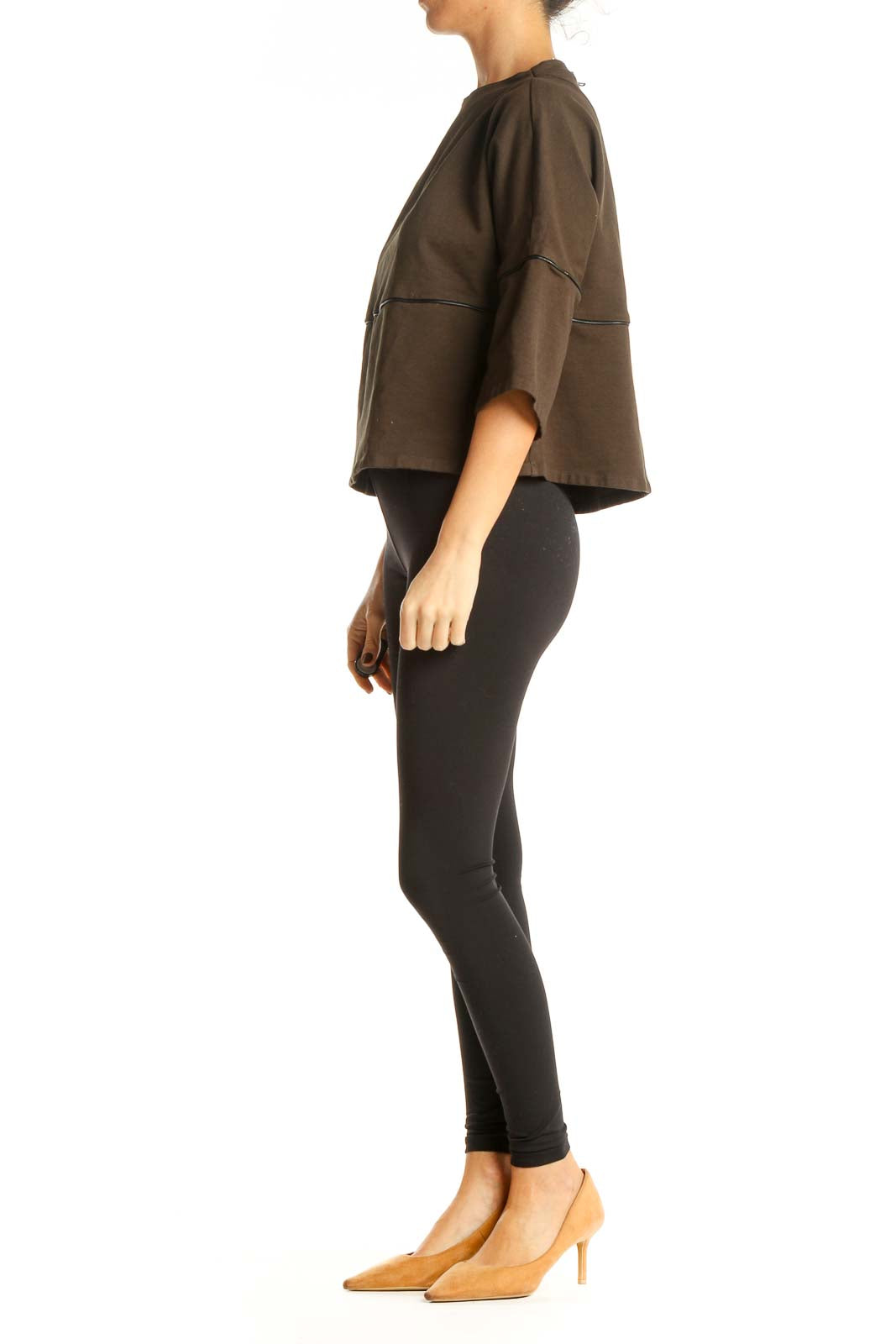 Brown Solid All Day Wear Blouse