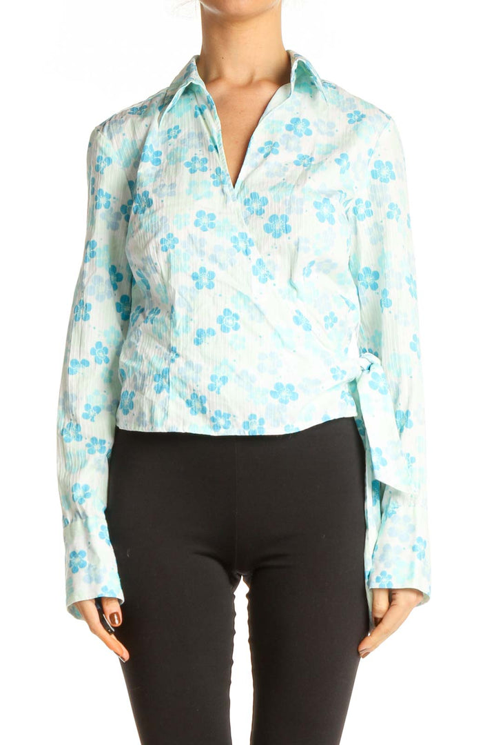 Blue Floral Print Shirt