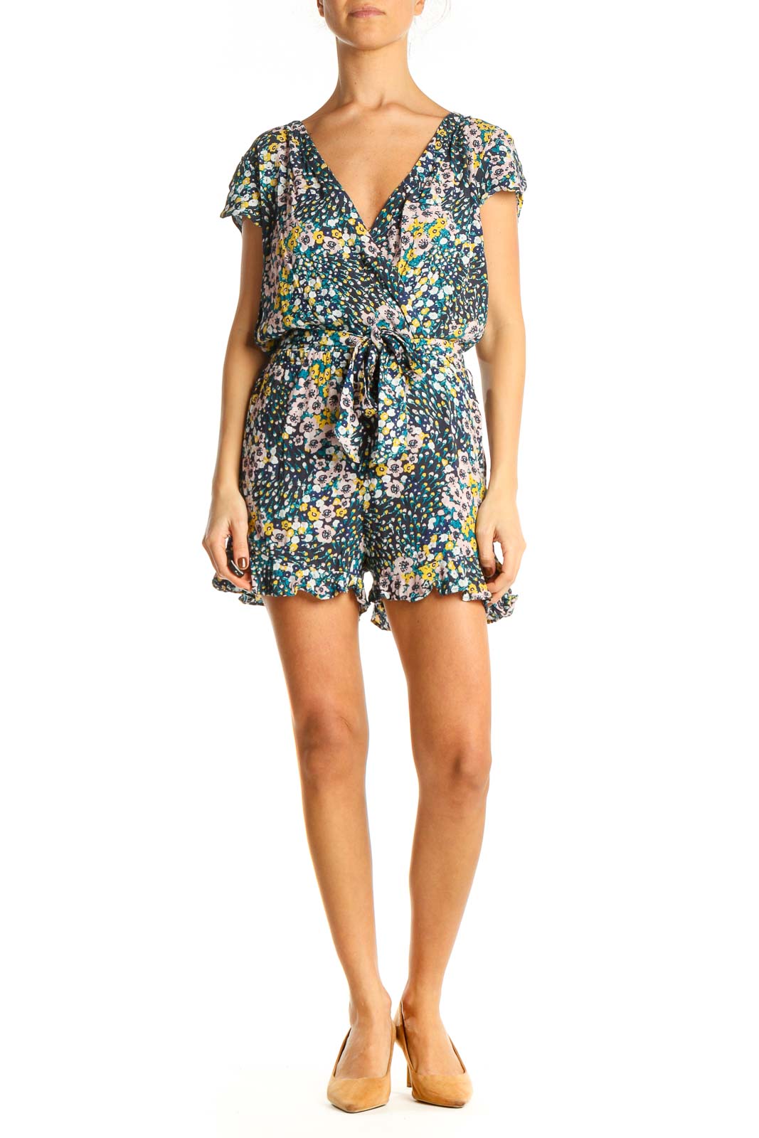 Blue Floral Romper