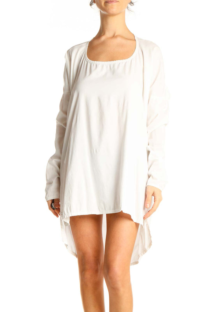 White Long Sleeve Slip Dress