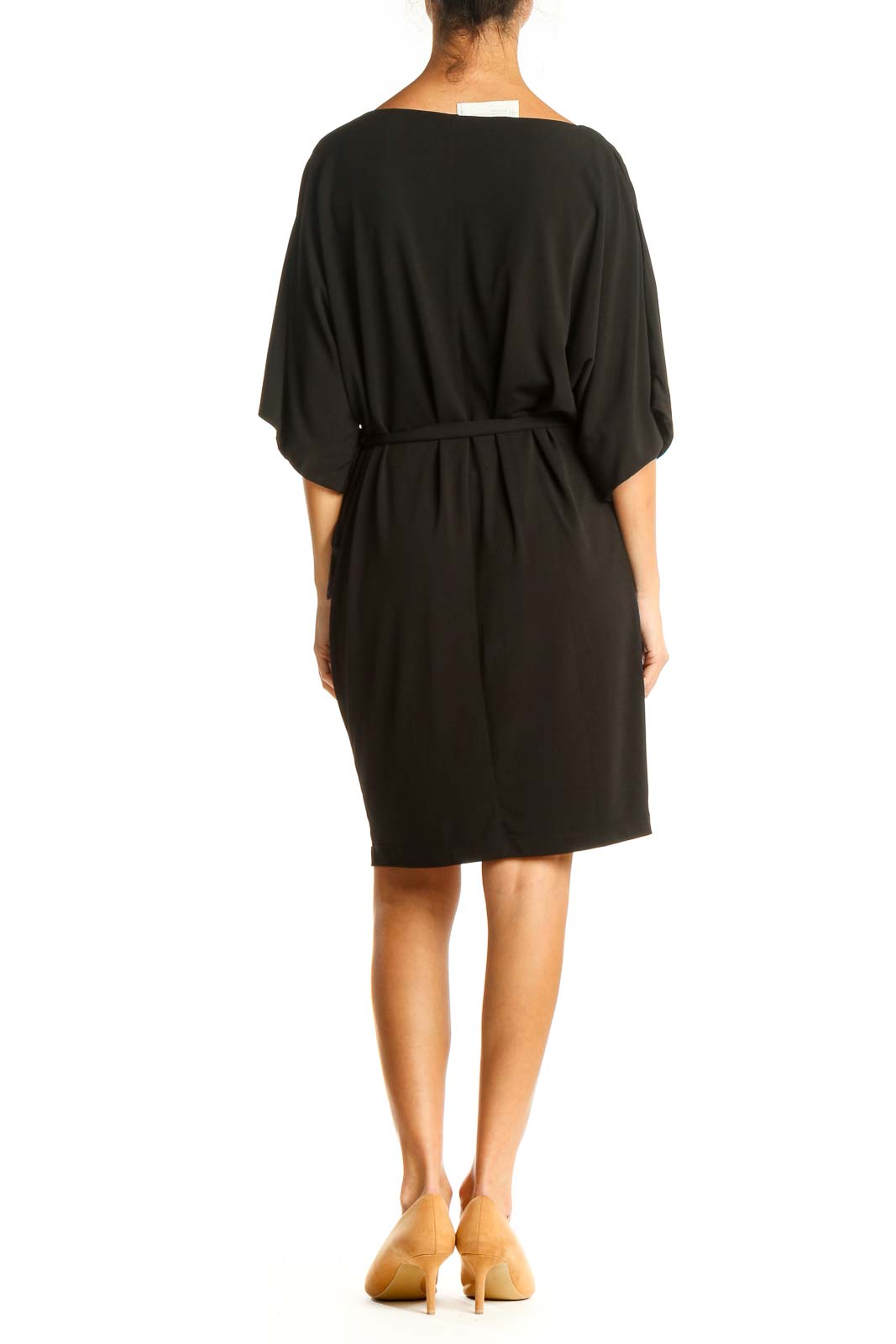 Black Solid Classic Sheath Dress