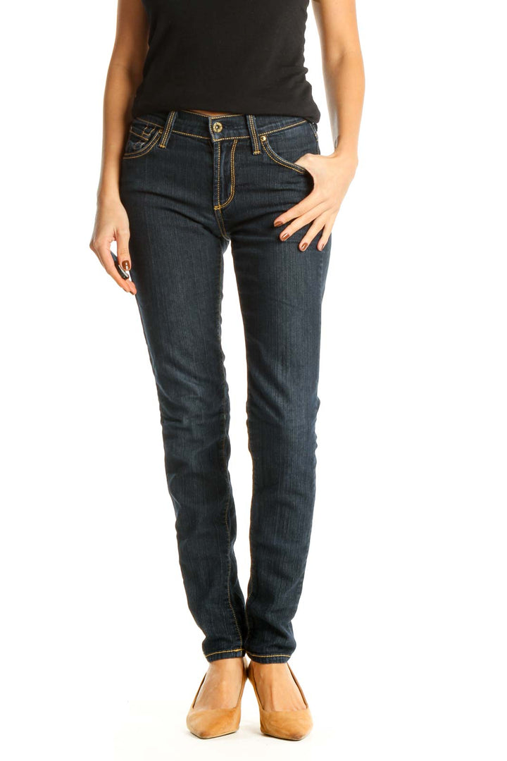 Blue Straight Leg Jeans