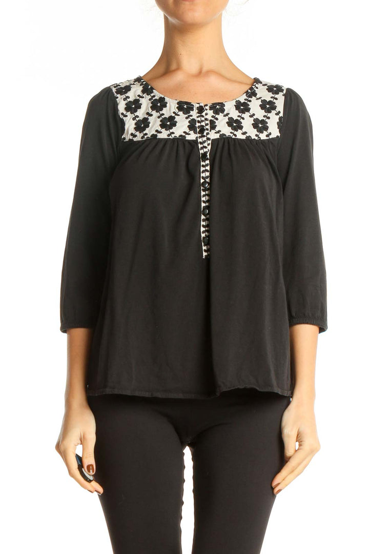 Black Solid All Day Wear Blouse