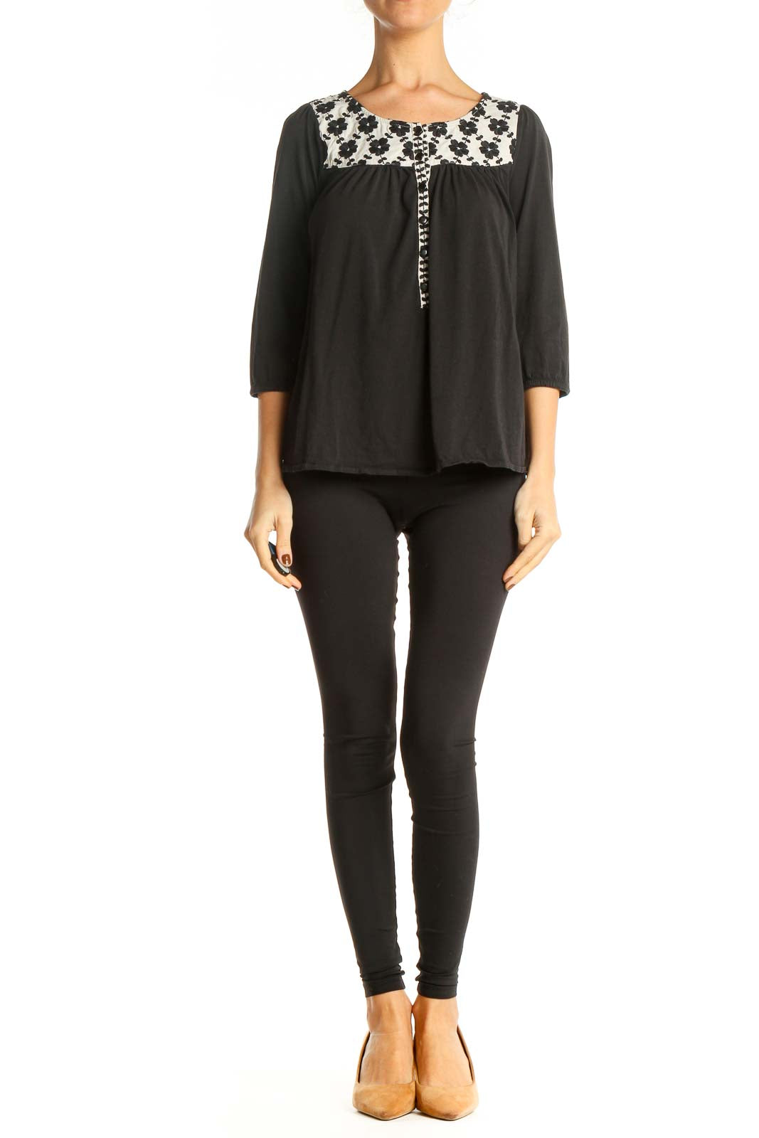 Black Solid All Day Wear Blouse