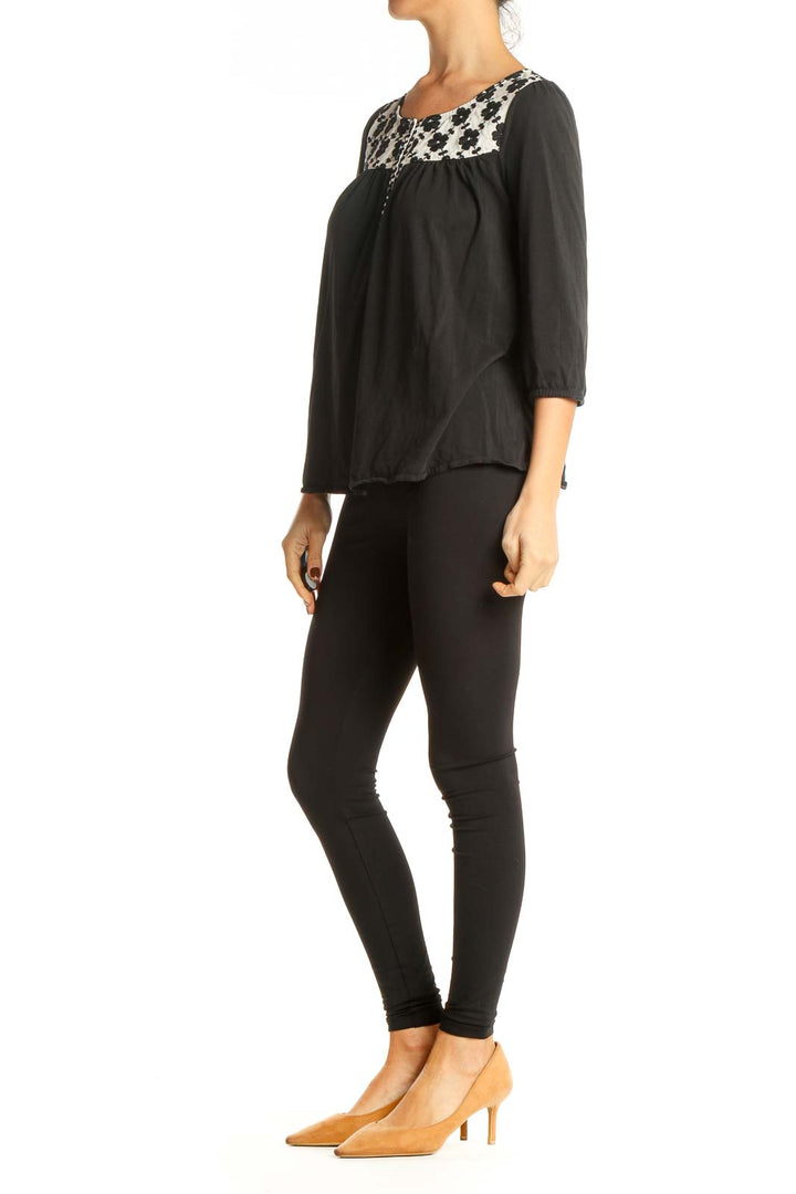 Black Solid All Day Wear Blouse