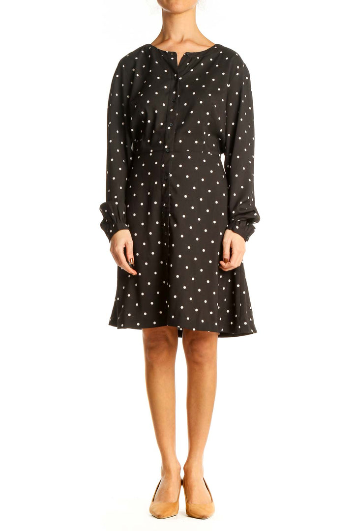 Black Polka Dot Day Fit & Flare Dress