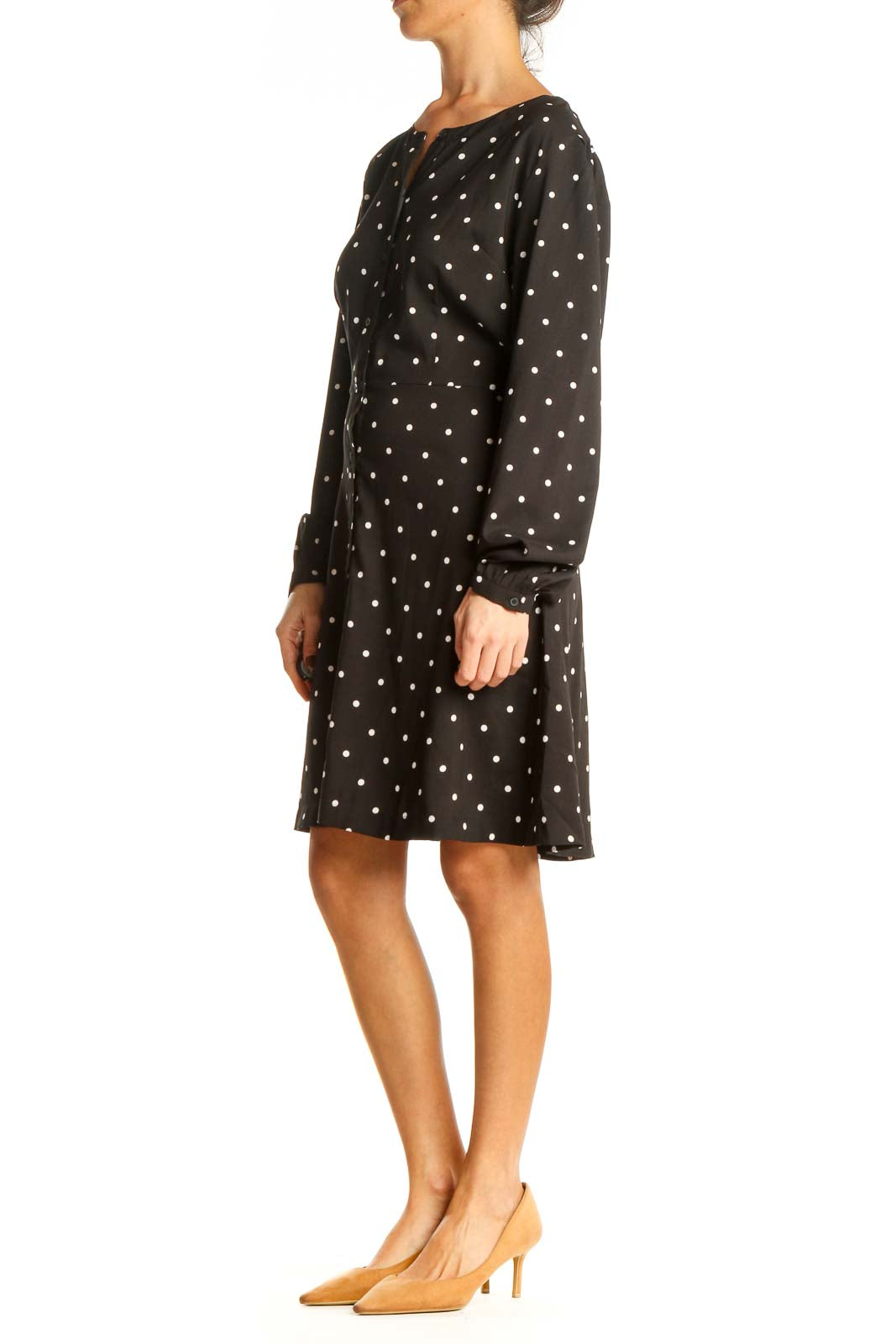 Black Polka Dot Day Fit & Flare Dress