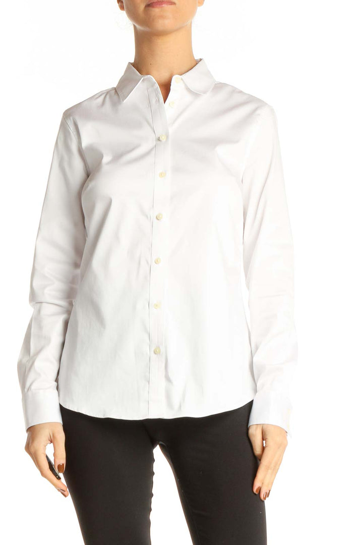 White Solid Formal Shirt