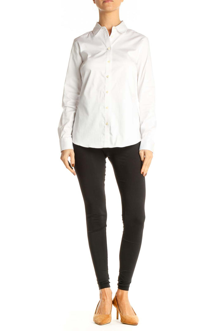 White Solid Formal Shirt