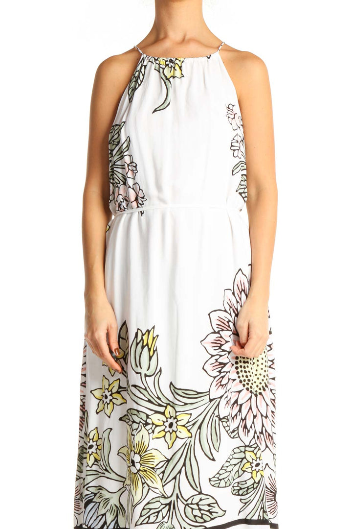 White Floral Bohemian Shift Dress