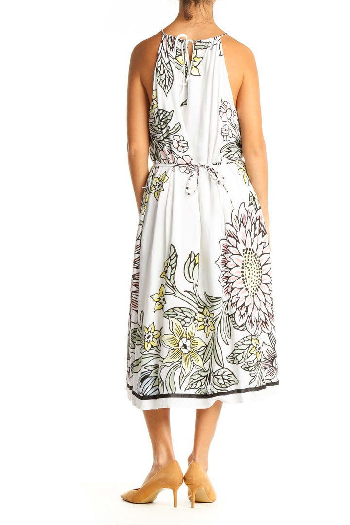 White Floral Bohemian Shift Dress