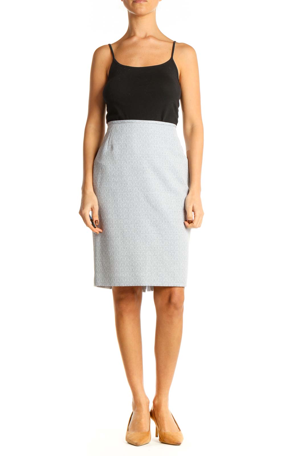 Gray Classic Pencil Skirt