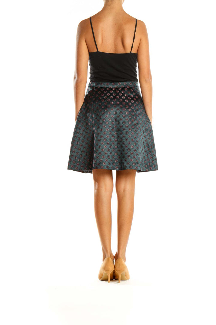 Green Printed Brunch A-Line Skirt