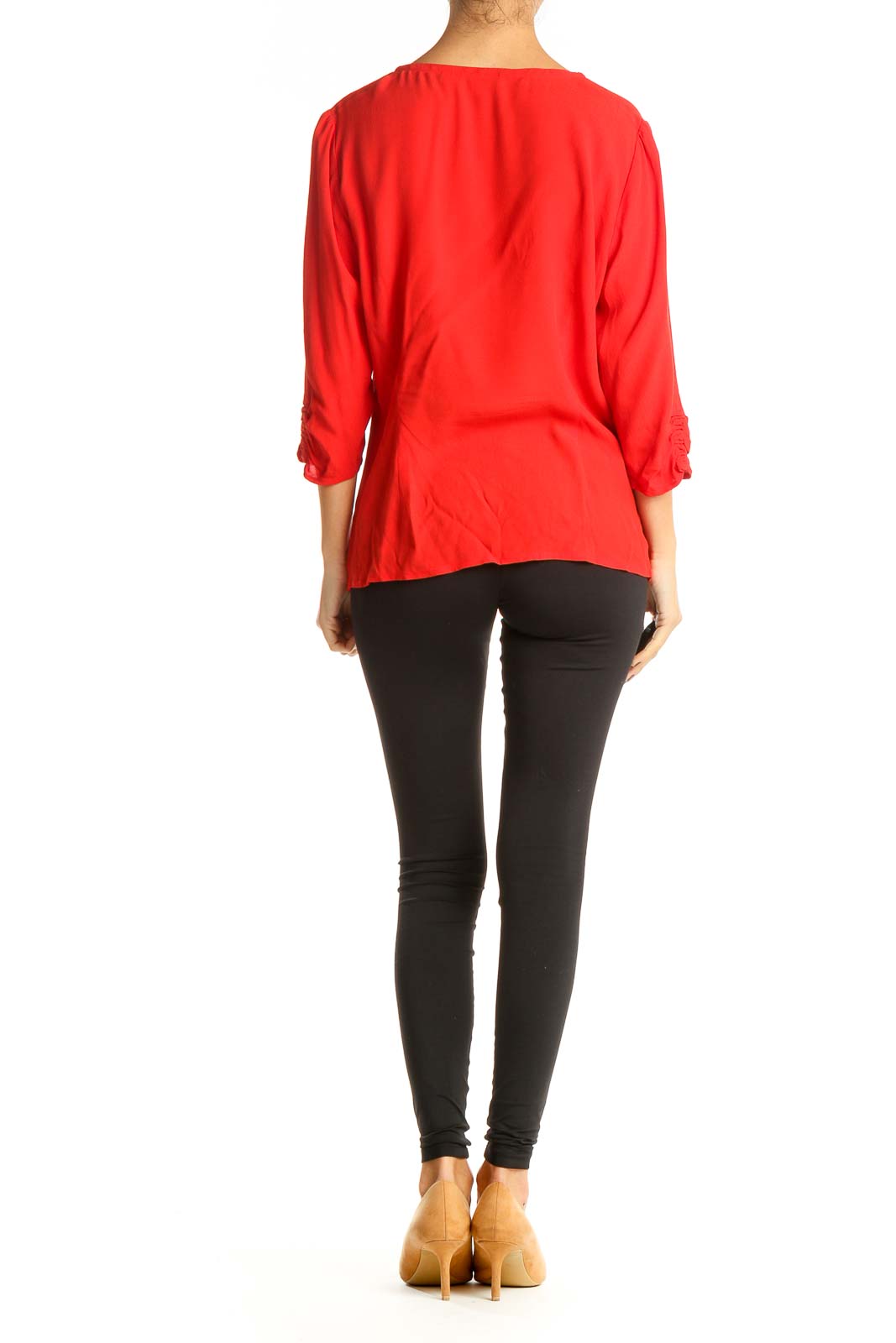 Red Solid All Day Wear Blouse