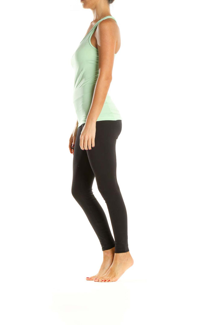 Green Solid Activewear Tank Top